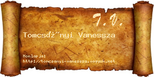 Tomcsányi Vanessza névjegykártya
